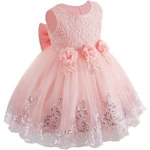 LZH Baby Girls Dress Formal Gowns Pageant Birthday Lace Wedding Dress Toddler